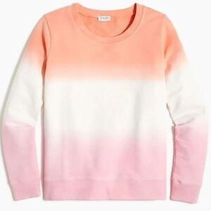 J.Crew Dip-Dyed Women Ombre Sweatshirt XS Extra Small Orange/White/Pink Colorful